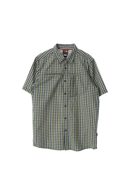 노스페이스 (Man - M) 로고 체크 패턴 반팔 셔츠